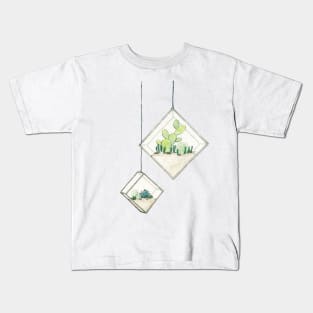 Succulent Terrarium Diamonds Kids T-Shirt